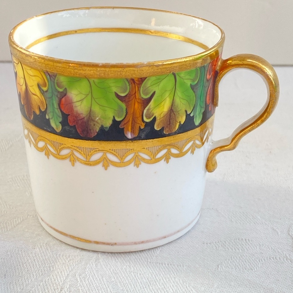 Antique Regency Era Gilded Oak Leaf Cabinet Cup 19thC